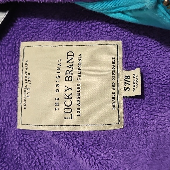 Girl's Lucky Brand Hooded Full Fron Zip Sweatshirt Jacket - Picture 6 of 10